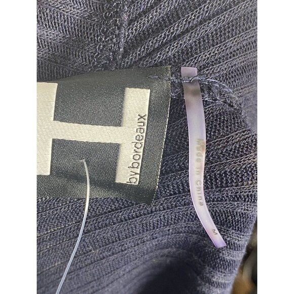 H By Bordeaux Womens Open Cardigan Sweater Knit Navy Size Medium - Picture 4 of 6